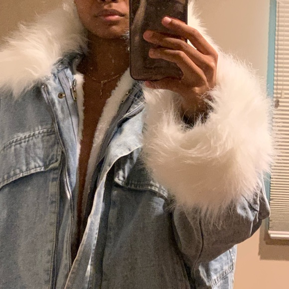 indie XO women’s fuzzy denim jacket - Picture 4 of 4